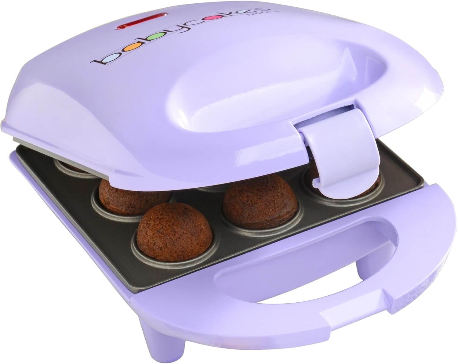 Babycakes Mini Cake Pop Maker by Select Brands - Easy-to-Use Cake Pop Machine - Cake Pop Recipes Included - Non-stick Coating, Non-skid Feet and Power Light - 9 Cake Pops