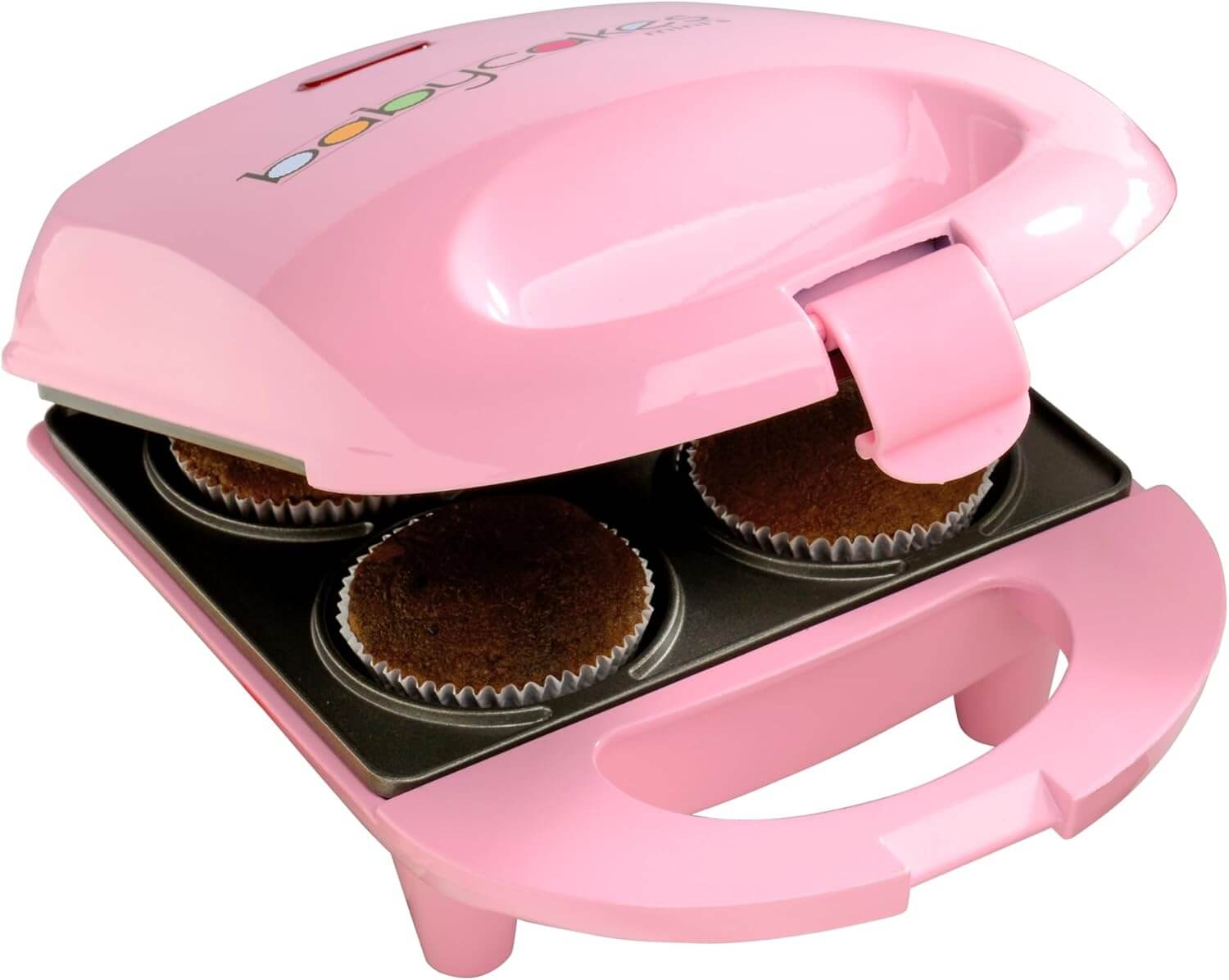 Babycakes Mini Cupcake Maker by Select Brands - Cupcake Iron for Birthdays, Parties & More - Features Non-Stick Coating - Cupcake Machine for Kitchen Appliances - 4 Mini Cupcakes